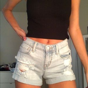 ripped boyfriend shorts